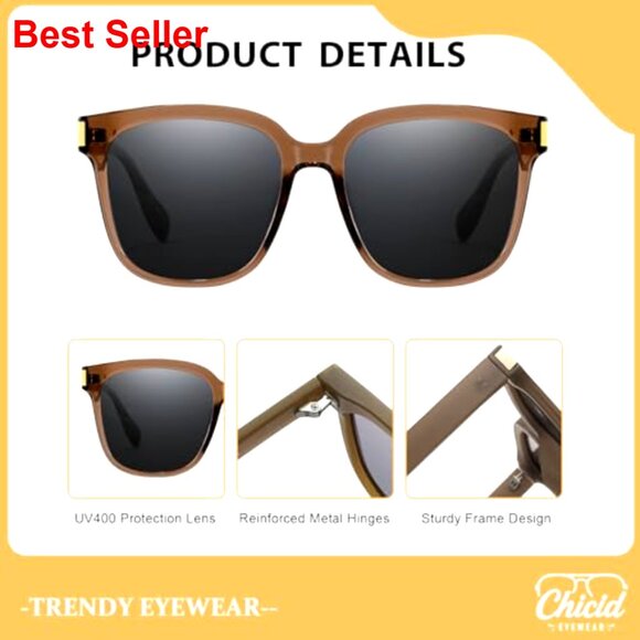 Polarized Square Sunglasses UV400 Protection Retro Style Unisex